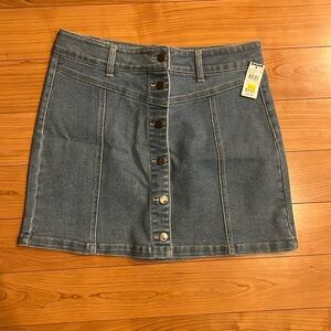 Jean skirt light denim button down- RSQ new with tags